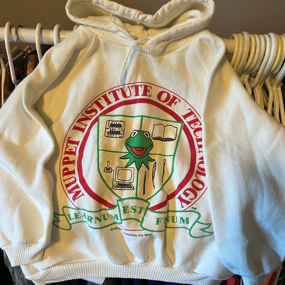 Vintage Muppet Stuff 1985 Kids Crewneck Hoodie Sweater School Teaching Design